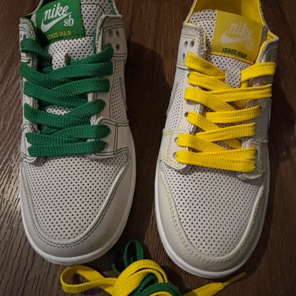 Nike SB Dunk Low Decon Shoes - Yellow and Green Ishod Wair Mismatch - Picture 6 of 9